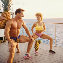 Overweight aerobics with pineapples and lobsters (surreal), FFF Cruises: Voyage 01 · FFF\CRS\048\025