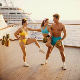 Overweight aerobics with pineapples and lobsters (surreal), FFF Cruises: Voyage 01 · FFF\CRS\048\030