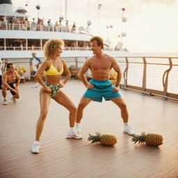 Overweight aerobics with pineapples and lobsters (surreal), FFF Cruises: Voyage 01 · FFF\CRS\048\032