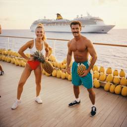 Overweight aerobics with pineapples and lobsters (surreal), FFF Cruises: Voyage 01 · FFF\CRS\048\033