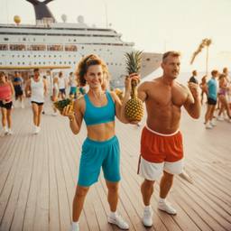 Overweight aerobics with pineapples and lobsters (surreal), FFF Cruises: Voyage 01 · FFF\CRS\048\036