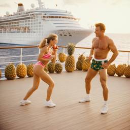 Overweight aerobics with pineapples and lobsters (surreal), FFF Cruises: Voyage 01 · FFF\CRS\048\043