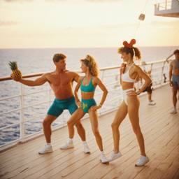 Overweight aerobics with pineapples and lobsters (surreal), FFF Cruises: Voyage 01 · FFF\CRS\048\044