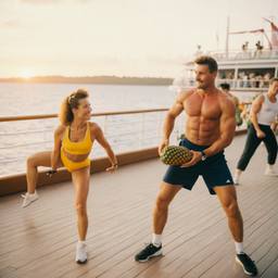 Overweight aerobics with pineapples and lobsters (surreal), FFF Cruises: Voyage 01 · FFF\CRS\048\050