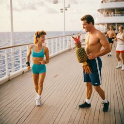 Overweight aerobics with pineapples and lobsters (surreal), FFF Cruises: Voyage 01 · FFF\CRS\048\054