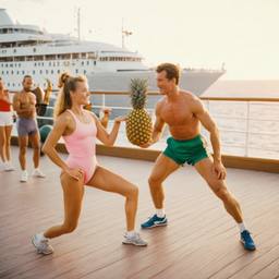 Overweight aerobics with pineapples and lobsters (surreal), FFF Cruises: Voyage 01 · FFF\CRS\048\056