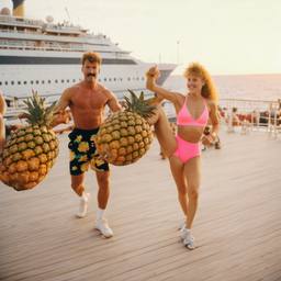 Overweight aerobics with pineapples and lobsters (surreal), FFF Cruises: Voyage 01 · FFF\CRS\048\057
