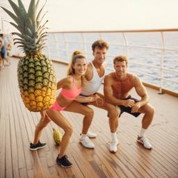 Overweight aerobics with pineapples and lobsters (surreal), FFF Cruises: Voyage 01 · FFF\CRS\048\060
