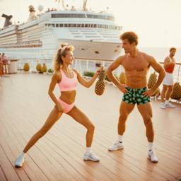 Overweight aerobics with pineapples and lobsters (surreal), FFF Cruises: Voyage 01 · FFF\CRS\048\062