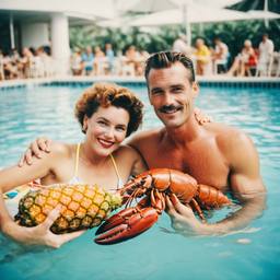 Floating with pineapples and lobsters (surreal), FFF Cruises: Voyage 01 · FFF\CRS\049\006