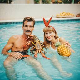 Floating with pineapples and lobsters (surreal), FFF Cruises: Voyage 01 · FFF\CRS\049\017