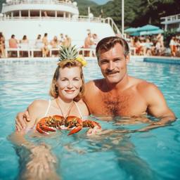 Floating with pineapples and lobsters (surreal), FFF Cruises: Voyage 01 · FFF\CRS\049\020