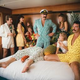 The Captain in bed in his pyjamas, FFF Cruises: Voyage 01 · FFF\CRS\051\003