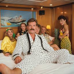 The Captain in bed in his pyjamas, FFF Cruises: Voyage 01 · FFF\CRS\051\016