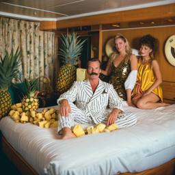 The Captain in bed in his pyjamas, FFF Cruises: Voyage 01 · FFF\CRS\051\019