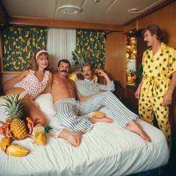 The Captain in bed in his pyjamas, FFF Cruises: Voyage 01 · FFF\CRS\051\020
