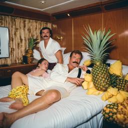 The Captain in bed in his pyjamas, FFF Cruises: Voyage 01 · FFF\CRS\051\025