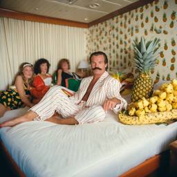 The Captain in bed in his pyjamas, FFF Cruises: Voyage 01 · FFF\CRS\051\027