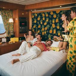 The Captain in bed in his pyjamas, FFF Cruises: Voyage 01 · FFF\CRS\051\029