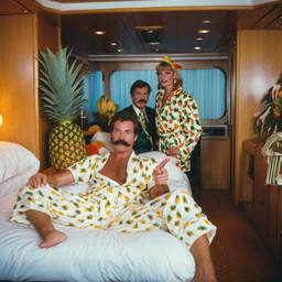 The Captain in bed in his pyjamas, FFF Cruises: Voyage 01 · FFF\CRS\051\031