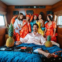 The trashed cabin, the Captain in silk pyjamas, FFF Cruises: Voyage 01 · FFF\CRS\052\080