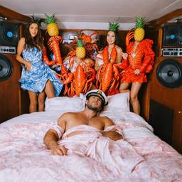 The trashed cabin, the Captain in silk pyjamas, FFF Cruises: Voyage 01 · FFF\CRS\052\081