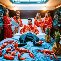 The trashed cabin, the Captain in silk pyjamas, FFF Cruises: Voyage 01 · FFF\CRS\052\082
