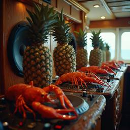 The trashed cabin, full of decks and speakers, FFF Cruises: Voyage 01 · FFF\CRS\055\013