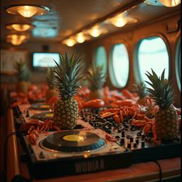 The trashed cabin, full of decks and speakers, FFF Cruises: Voyage 01 · FFF\CRS\055\016