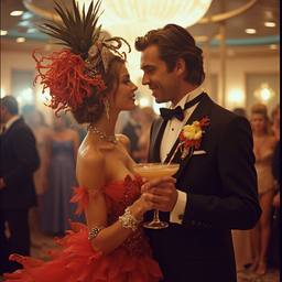Ballroom dancing, lobster and octopus headdresses (surreal), FFF Cruises: Voyage 01 · FFF\CRS\058\007