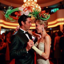 Ballroom dancing, lobster and octopus headdresses (surreal), FFF Cruises: Voyage 01 · FFF\CRS\058\009