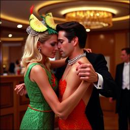 Ballroom dancing, lobster and octopus headdresses (surreal), FFF Cruises: Voyage 01 · FFF\CRS\058\010