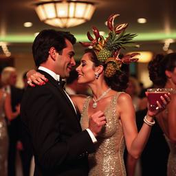 Ballroom dancing, lobster and octopus headdresses (surreal)
