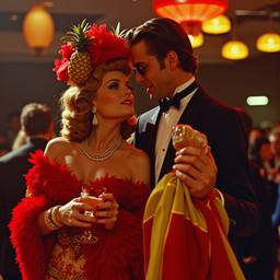 Ballroom dancing, lobster and octopus headdresses (16mm), FFF Cruises: Voyage 01 · FFF\CRS\059\003