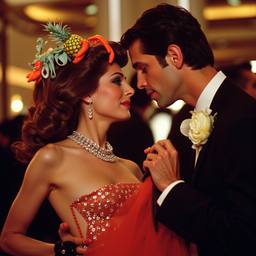Ballroom dancing, lobster and octopus headdresses (16mm)