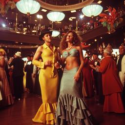 Ballroom dancing, lobster and octopus headdresses (1970s), FFF Cruises: Voyage 01 · FFF\CRS\060\001