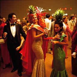 Ballroom dancing, lobster and octopus headdresses (1970s)