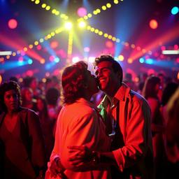 A couple kiss on the dance floor (1970s), FFF Cruises: Voyage 01 · FFF\CRS\061\001
