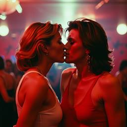 A couple kiss on the dance floor (8mm, 1970s), FFF Cruises: Voyage 01 · FFF\CRS\062\001