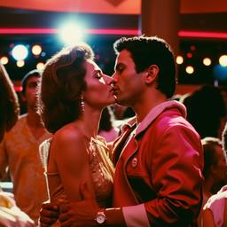 A couple kiss on the dance floor (8mm, 1970s), FFF Cruises: Voyage 01 · FFF\CRS\062\005