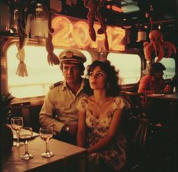 Dinner with the Captain, jellyfish and mermaids (retrograde 80s)