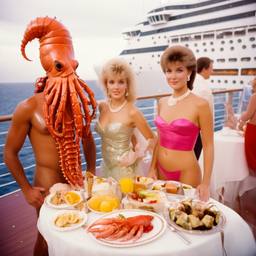 Breakfast buffet, flamboyant outfits (Kodak Portra), FFF Cruises: Voyage 01 · FFF\CRS\067\004