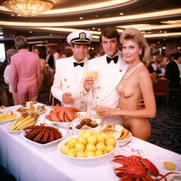 Breakfast buffet, flamboyant outfits (Kodak Portra), FFF Cruises: Voyage 01 · FFF\CRS\067\005