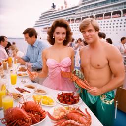 Breakfast buffet, flamboyant outfits (Kodak Portra), FFF Cruises: Voyage 01 · FFF\CRS\067\019