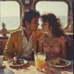 Breakfast buffet, flamboyant outfits (16mm), FFF Cruises: Voyage 01 · FFF\CRS\069\003