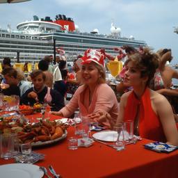 Breakfast buffet, flamboyant outfits (16mm), FFF Cruises: Voyage 01 · FFF\CRS\069\006