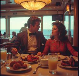 Breakfast buffet, flamboyant outfits (16mm), FFF Cruises: Voyage 01 · FFF\CRS\069\010