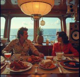 Breakfast buffet, flamboyant outfits (16mm, surreal), FFF Cruises: Voyage 01 · FFF\CRS\072\004