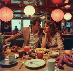 Breakfast buffet, flamboyant outfits (16mm, surreal), FFF Cruises: Voyage 01 · FFF\CRS\072\007