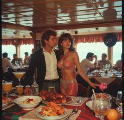 Breakfast buffet, flamboyant outfits (16mm, surreal), FFF Cruises: Voyage 01 · FFF\CRS\072\008